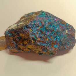 Naturalny kamień Chalkopiryt zwany Pawi Kruszec surowy nr 5